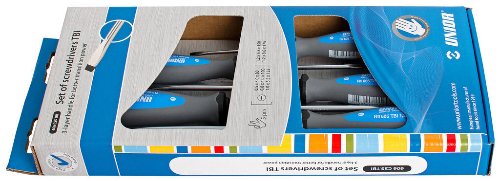 UNIOR	UN-616320	طقم مفك عاده أزرق - رمادى 5 قطع HD