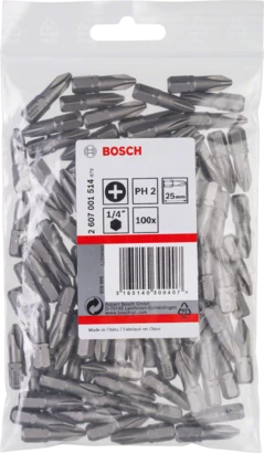 BOSCH	باكت سنون مفكات 100 قطعه PH2 * 25 MM	2607001514