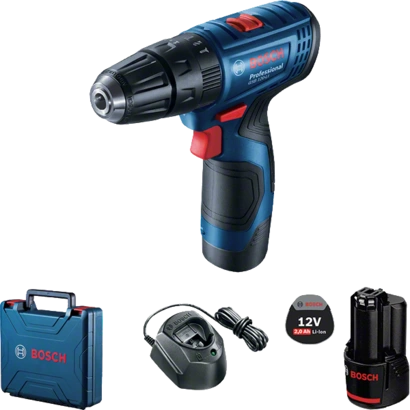 BOSCH GSB 120-LI شنيور بطارية 12 فولت  1.5 امبير 2 بطارية 