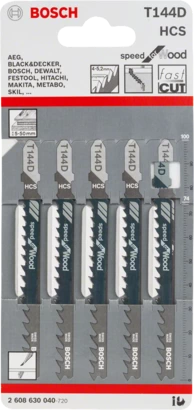 BOSCH	سلاح منشار اركيت للخشب قطعيه مستقيمه و خشنه 5 قطع T144D	2608630040