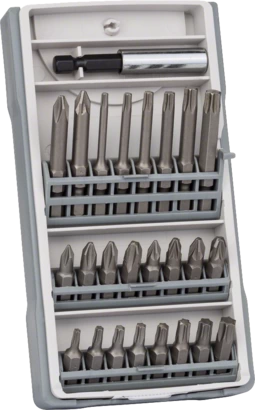 BOSCH	تشكيله من سنون المفكات 25 قطعه + ادابتر 	2607017037