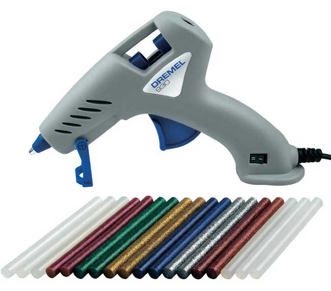 DREMEL GLUE GEN (930-18 HOBBY ) مسدس شمع 30 وات + 6 اصابع شمع ابيض + 12 اصابع شمع ىفسفورى