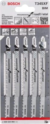 BOSCH	سلاح منشار اركيت للخشب و الحديد 5 قطع T345Xf	2608634994