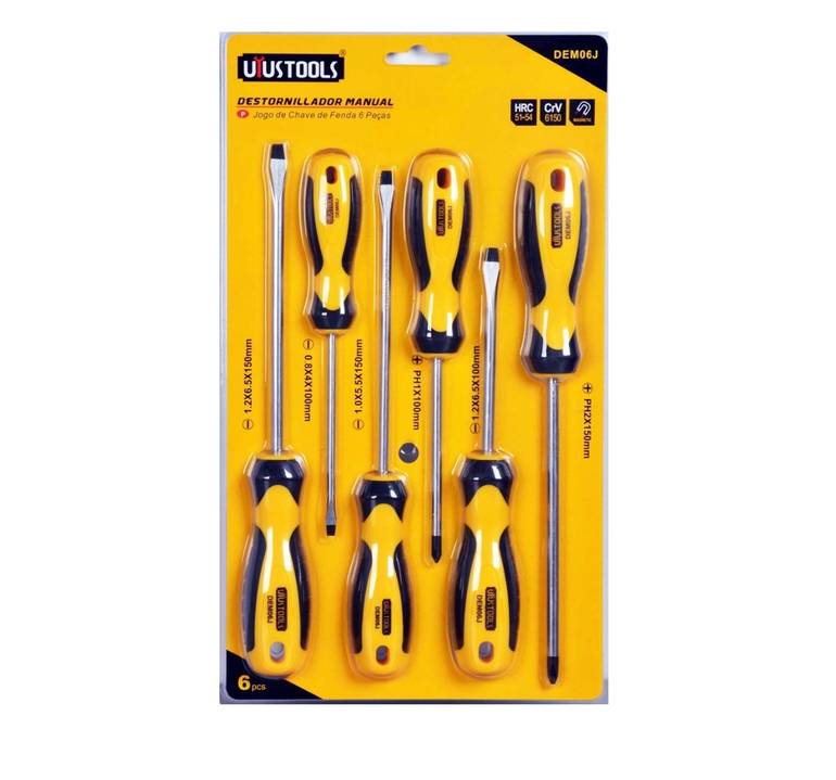 UYUTOOLSDEM06Jطقم مفكات يد كاوتش 6 ق