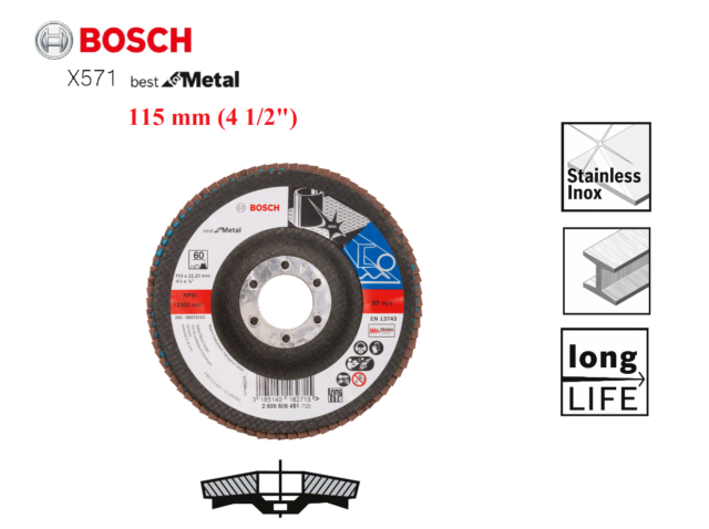 BOSCH	صنفرة مروحية 4.5 بوصة خشانة 80	2608605452