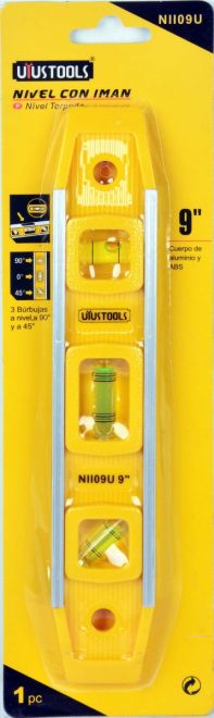 UYUTOOLSNII09Uميزان مياه 9" مغناطيس شكل توربيدو