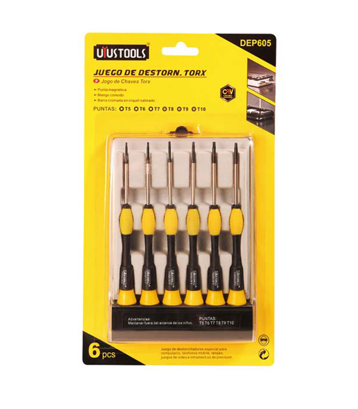 UYUTOOLSDEP605طقم مفك تروكس الكتروني 6 ق
