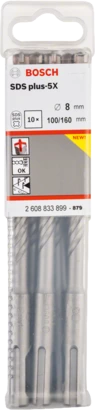 BOSCH	بنطة بلس فايف اكس للتخريم فى الخرسانة 10 قطع قطر 8 مم * 160 مم	2608833899