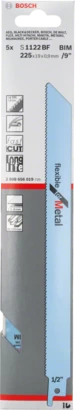 BOSCH	سلاح منشار امامي ترددي لقطع الحديد 5 قطع * 225 مم	2608656019