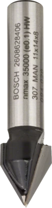BOSCH	بنطة راوتر للتجاويف علي شكل V قطر 8 مم - اجمالى الطول 45 مم	2608628406