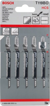 BOSCH	سلاح منشار اركيت للخشب قطعيه دائريه و ناعمه 5 قطع T119 BO	2608630310