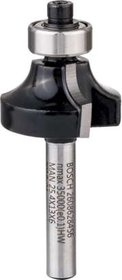 BOSCH	بنطة راوتر لتدوير الحواف قطر 6 مم - اجمالى الطول 54 مم	2608628456
